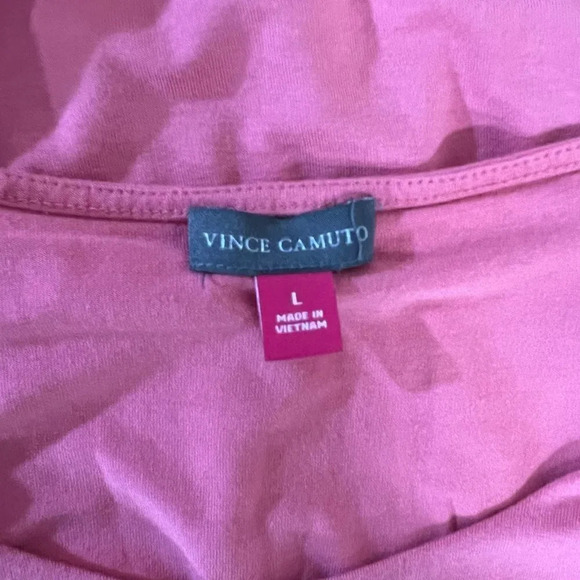 Vince Camuto Pink Sleeveless Tank Top Blouse Size Large Chiffon Hem Trim Flowy - Picture 7 of 7